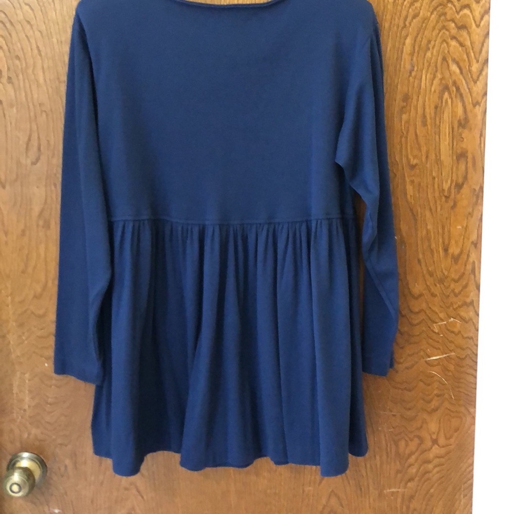 Maternity Club by Matthew Cole Navy Blue long sleeve empire waist top/scoop neck